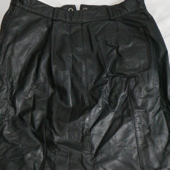 VTG CALLIOPE Leather Works A-Line Rear Slit Skirt Sz 8 - Picture 8 of 13